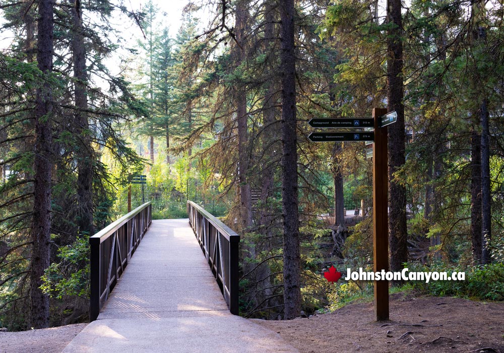 First Hiking Bridge at Johnston Canyon in Banff