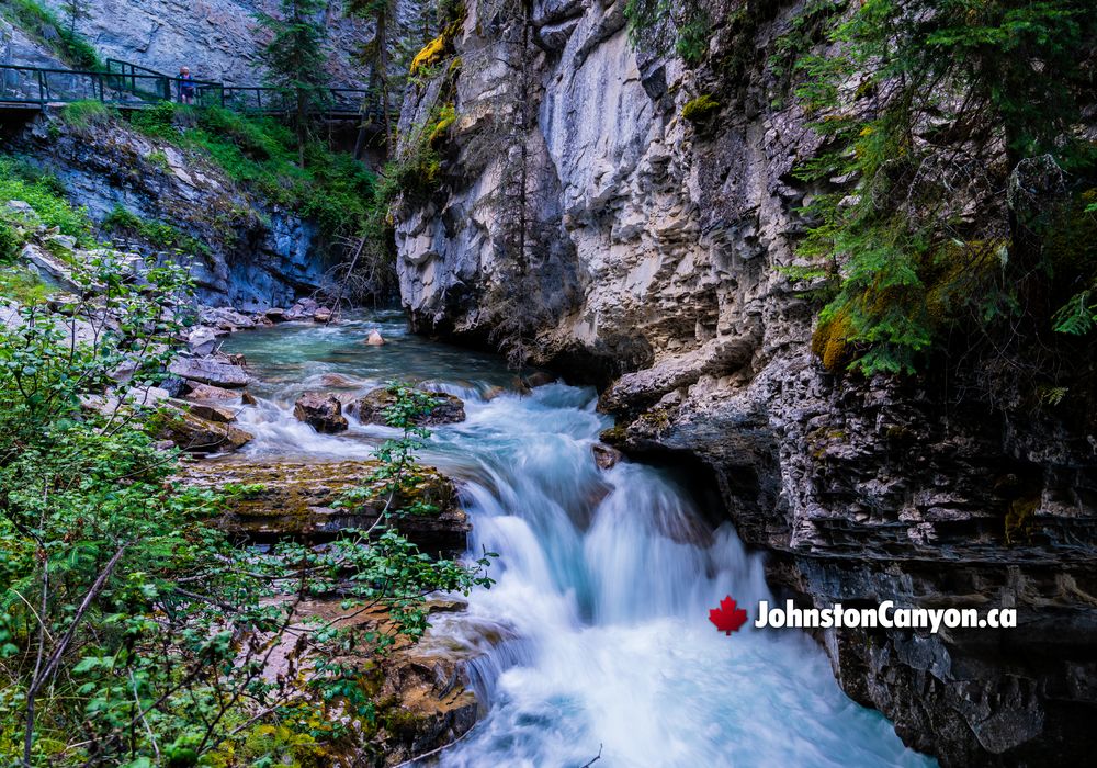 Two Beautiful Waterfalls at Johnston Canyon