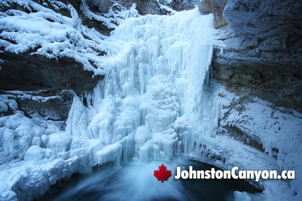 Johnston Canyon Frozen Falls in Winter